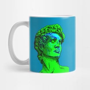 David Skull Interactive Green&Blue Filter T-Shirt By Red&Blue Mug